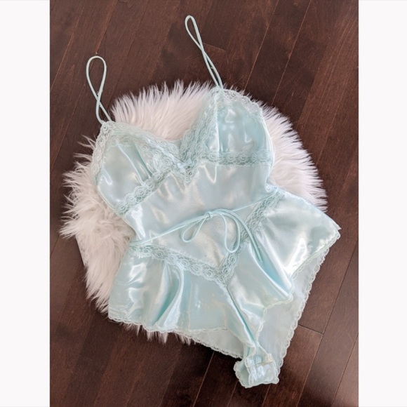 Vintage Other - Vintage satin and lace teddy